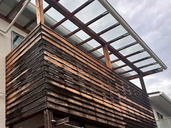 木製ベランダ施工前