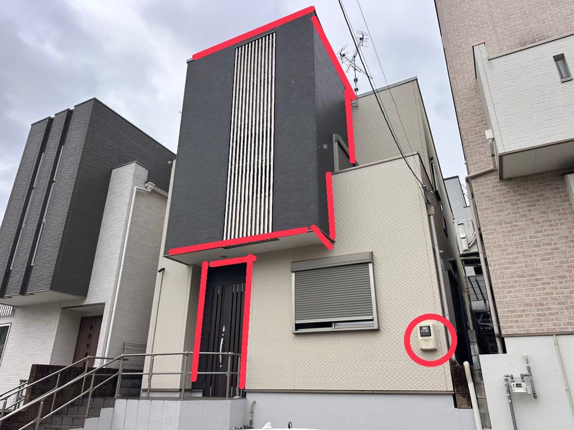 京都市右京区にて外壁塗装・屋根塗装〈築11年戸建ての塗装メンテナンス〉 施工前